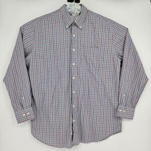 Peter Millar Shirt Mens Extra Large Plaid Blue Button Up Long Sleeve Preppy XL